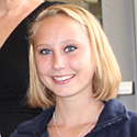 Young woman with short blond hair
