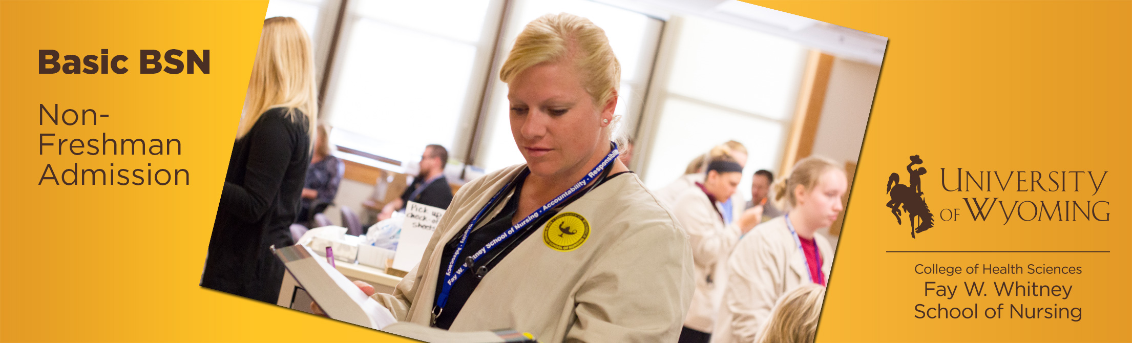 student prepares for skills in nursing skills lab