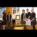 Representatives from Laramie Reproductive Health receive award from DNP faculty and students.