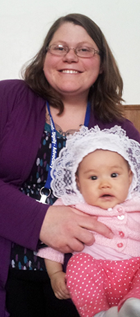 Darcey Cowardin with one of her little patients