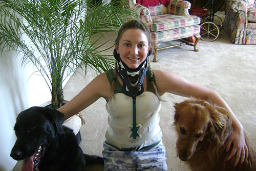 Kendra Sayles and the family dogs