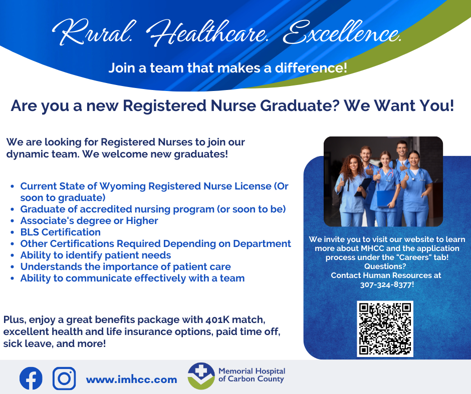 job flyer for memoral hospital of carbon county