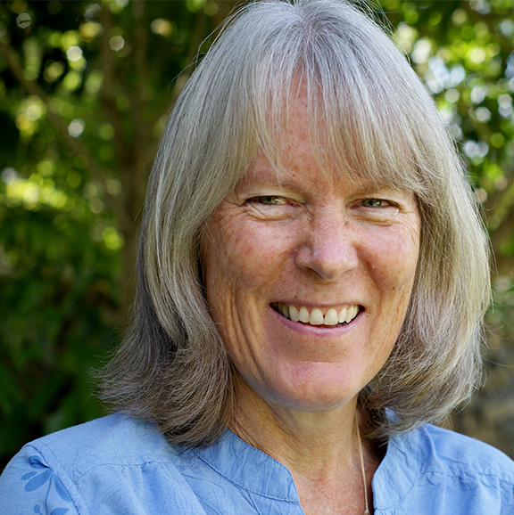 brigid mulloy in blue shirt