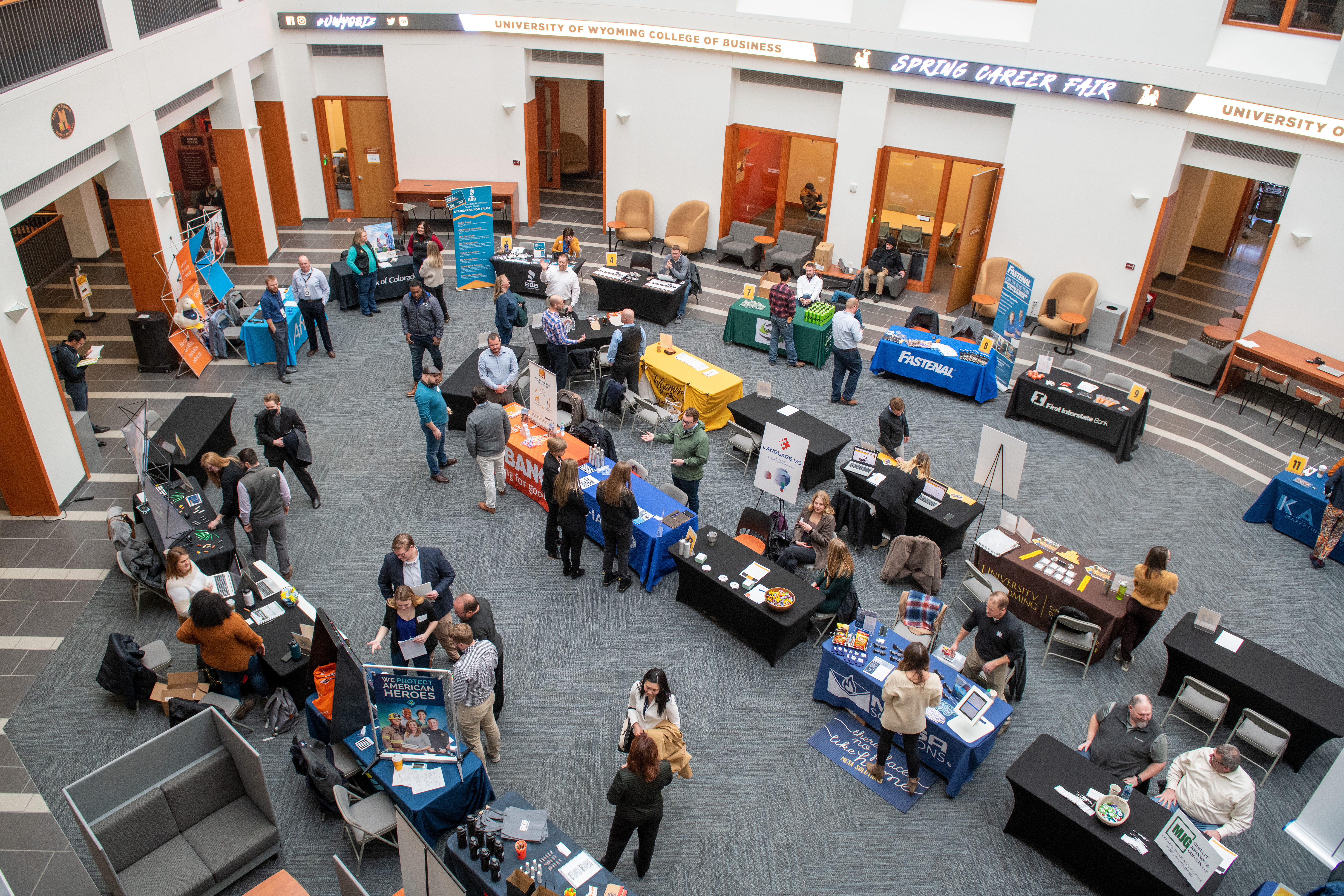 spring career fair in the business auditorium