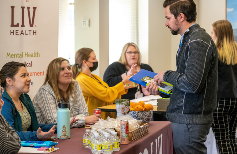 student at a career fair