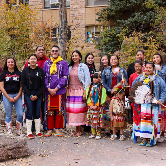 people gathered for Native peoples day 2023