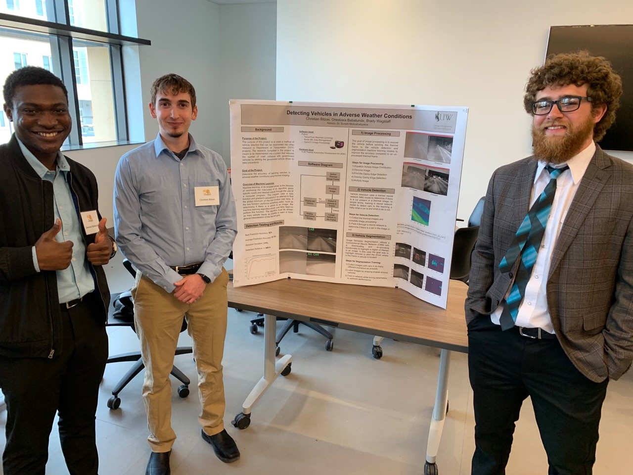 Oreoluwa Babatunde, Christian Bitzas, and Brady Wagstaff,awardees of the 2022 integration award at Undergraduate Research Day