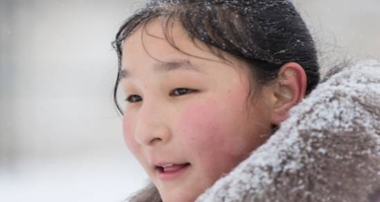youth in Kyrgyz Republic in the snow