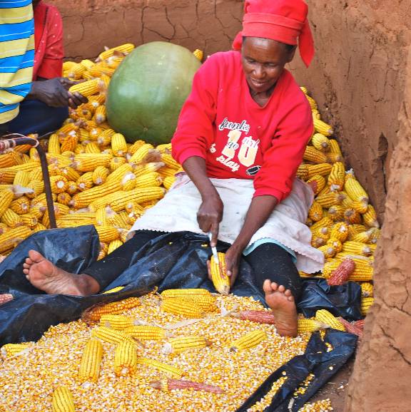 Botswana women with corn