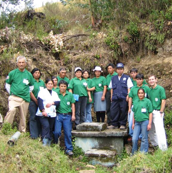 a team of specialists at a water conservation project in Peru