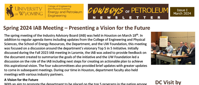 department newsletter for 2024 q1