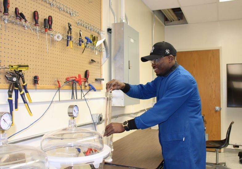 graduate student in the lab