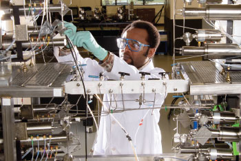 Student working in lab
