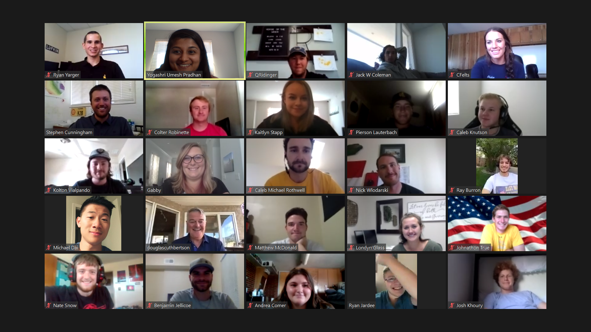 a Zoom meeting showing multiple people on screens