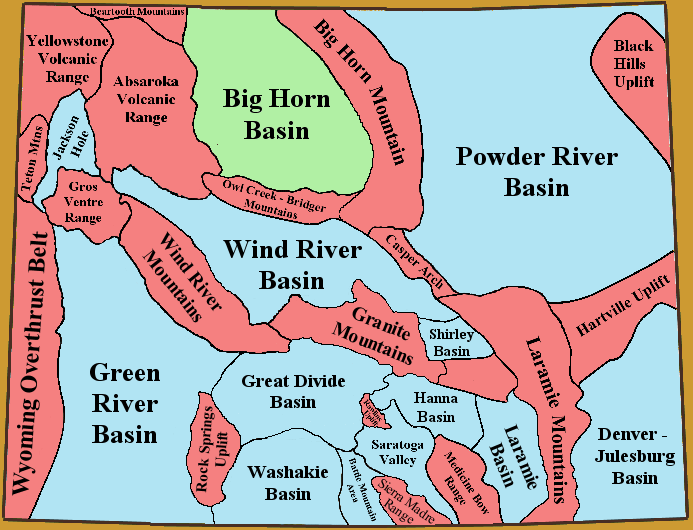 Map of Wyoming Basins