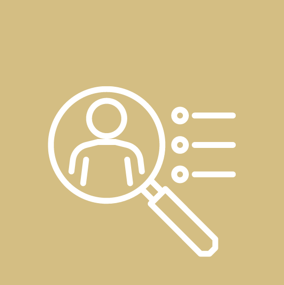 magnifying glass with person icon