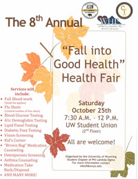 8th Annual “Fall into Good Health” Health Fair October 25