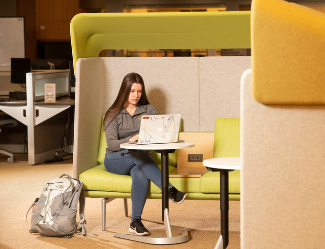 student on a laptop