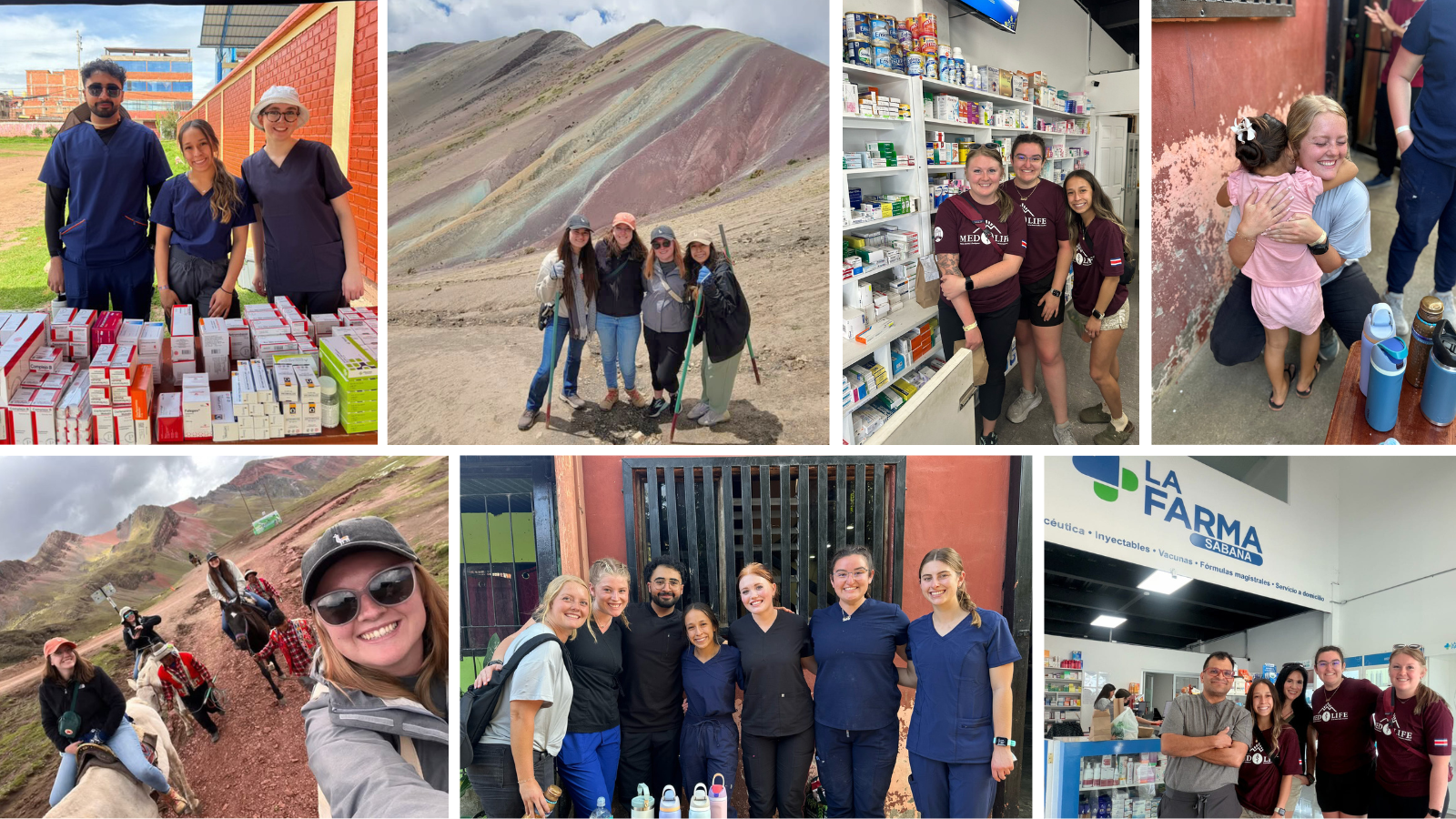 A collage of students in Peru