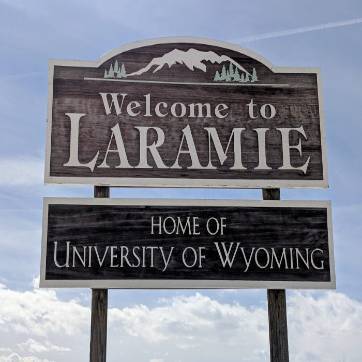 welcome to Laramie sign