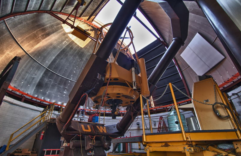 A view of the WIRO telescope inside the dome