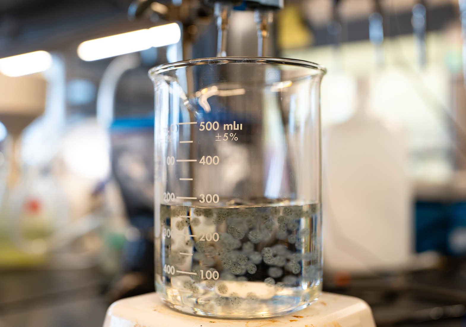 A beaker in a lab