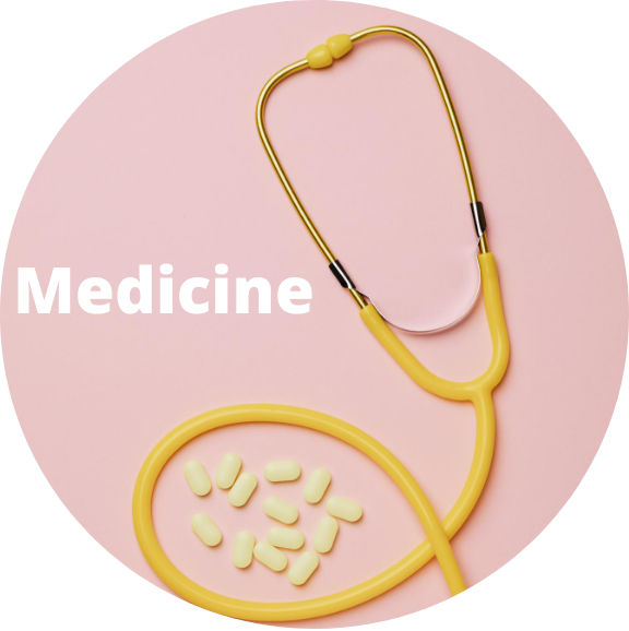 Stethoscope and medicine