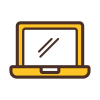 Brown and Gold Computer