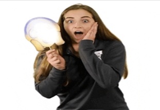 Girl with the scream emoji face