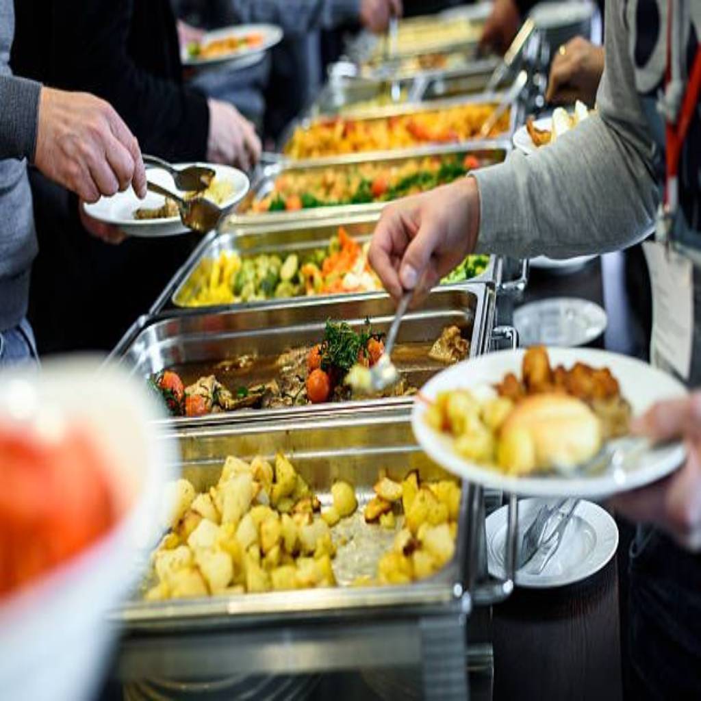 food being served by people