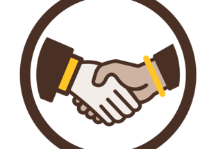UW Brown and Gold Handshake Icon