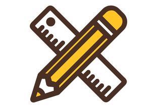 UW icon of a pencil and ruler