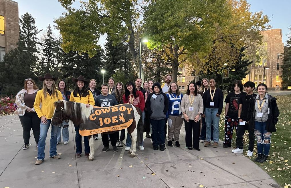Campus Connections students with Cowboy Joe