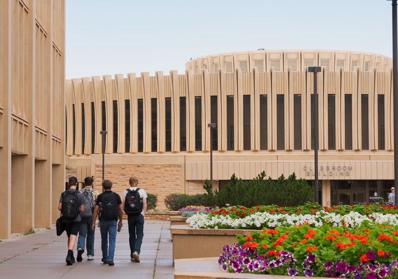 students walking to class