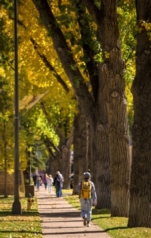 students walking on campus