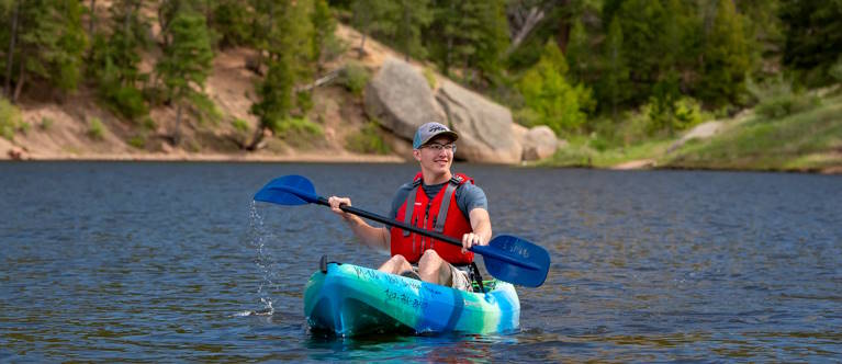 Student Canoeing at Curt Gowdy State Park