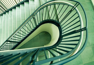 Aerial view of a staircase