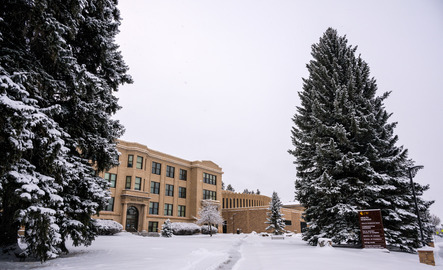 campus on a snowy day
