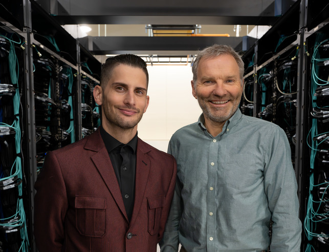 UW Professor Bart Geerts and UW Assistant Professor Stephan Ramani, UW Department of Atmospheric Science, at NCAR Supercomputer Center