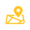 A pinpoint on an envelope icon