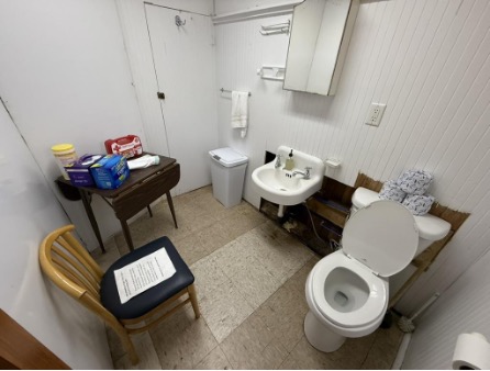 Johnson shared bathroom