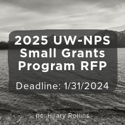 text says "2025 UW-NPS Small Grants Program RFP, Deadline 1/24/2025"
