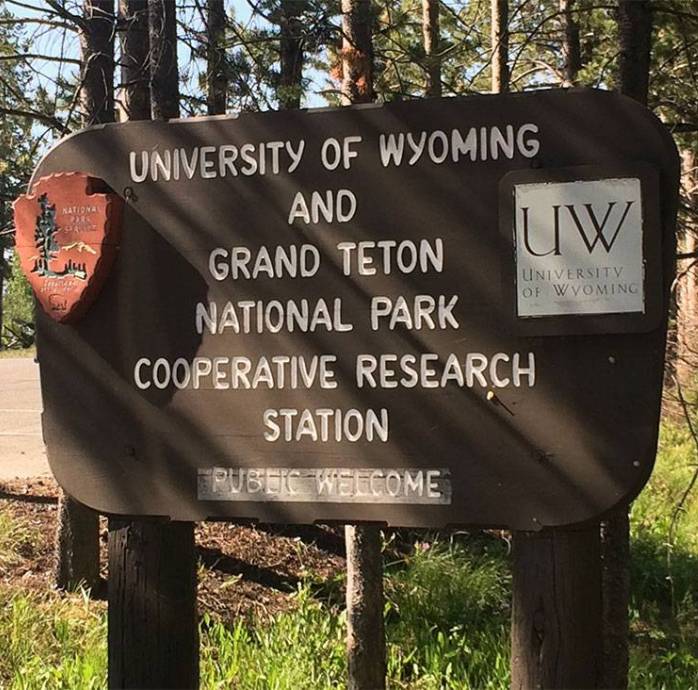 Research sign posted at the entrance to the UW-NPS Research Center
