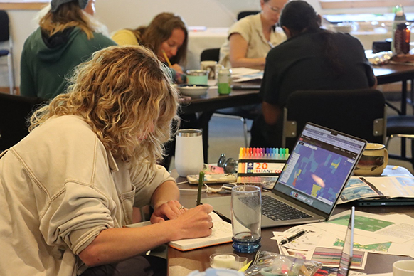 TRKE participants at work exploring community vulnerability in the FEMA National Risk Index