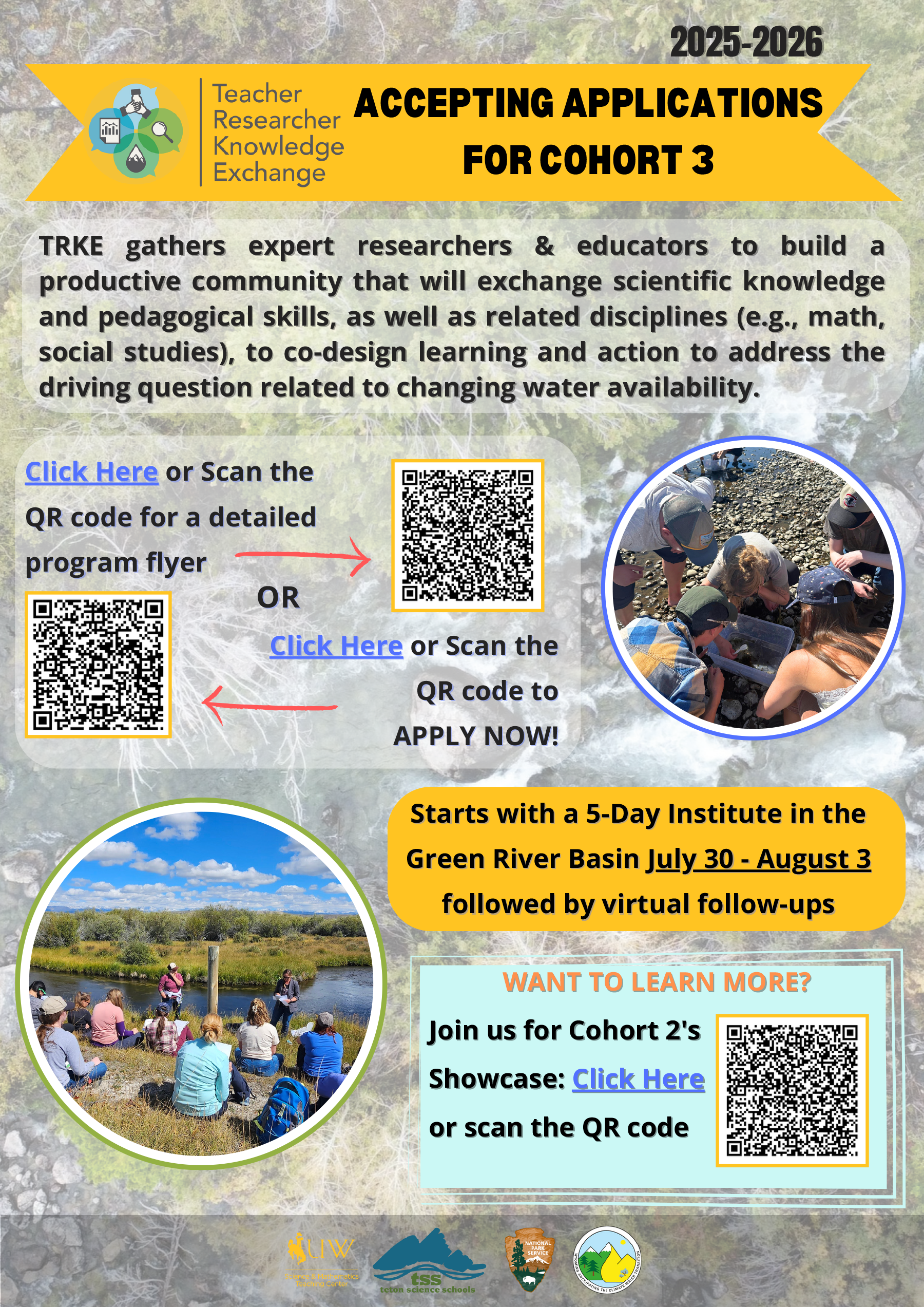 TRKE recruitment flyer for cohort 3