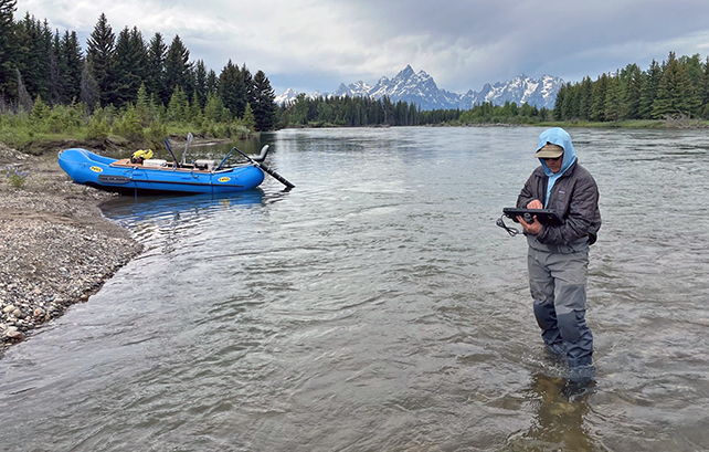 Chuck Williams and the FLAMe on the Snake River in Grand Teton National Park