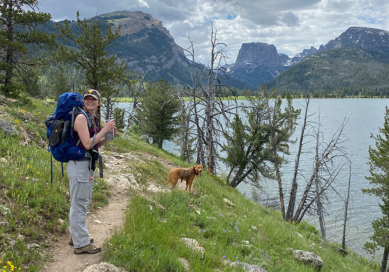 Callie Surber backpacking