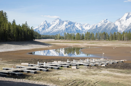Colter Bay Marina at low water levels