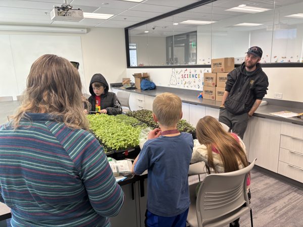 Children looking at plants