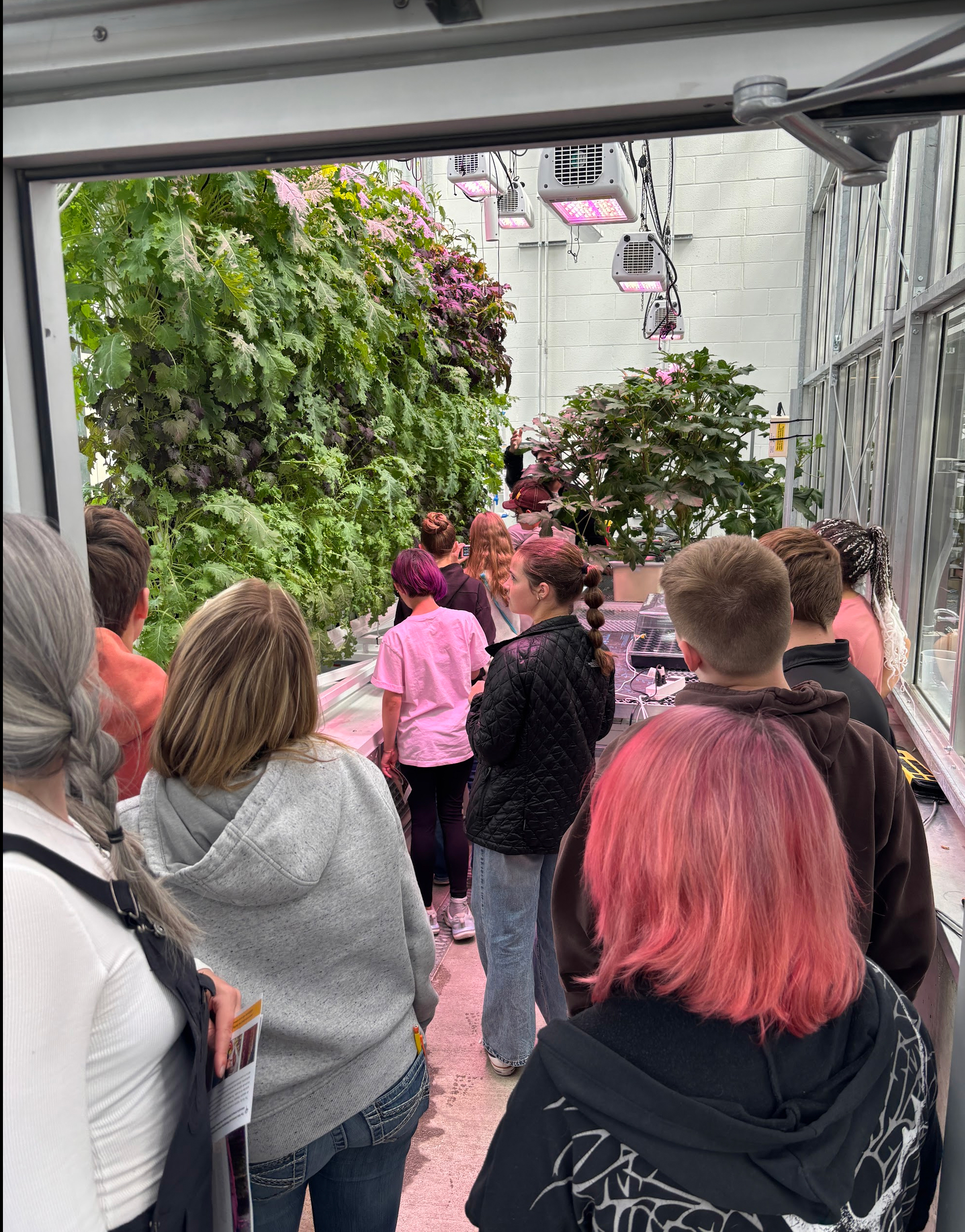 Students getting a tour of plant facility